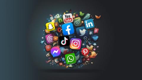 social media icons jumbled